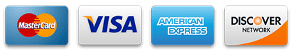 Mastercard, Visa, American Express and Discover card logos